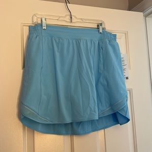 lululemon athletica “Hotty Hot” Light Blue Skort (longer length)